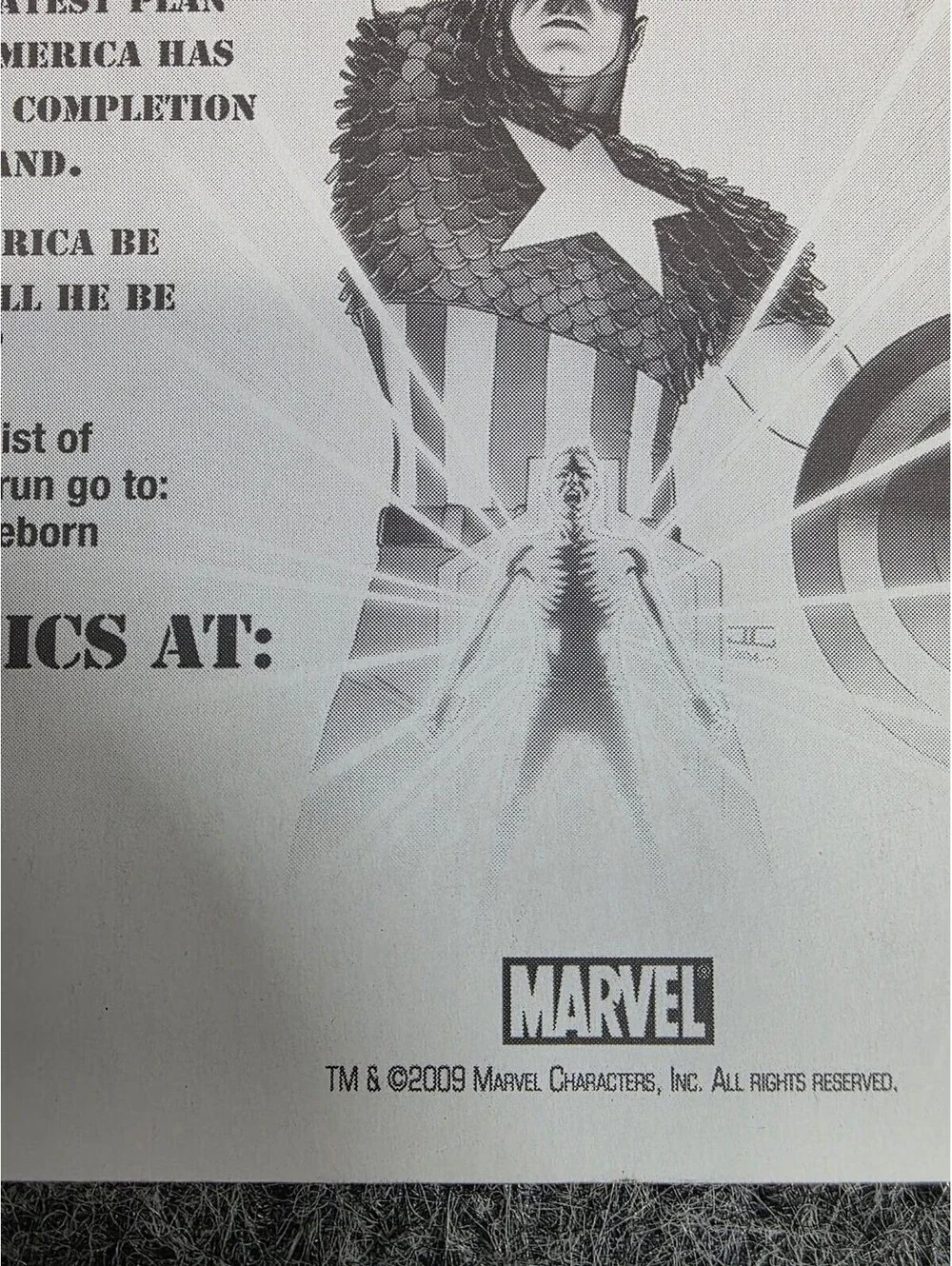 Marvel Captain America Reborn 2009 Promo Flyer Comic Book Ephemera